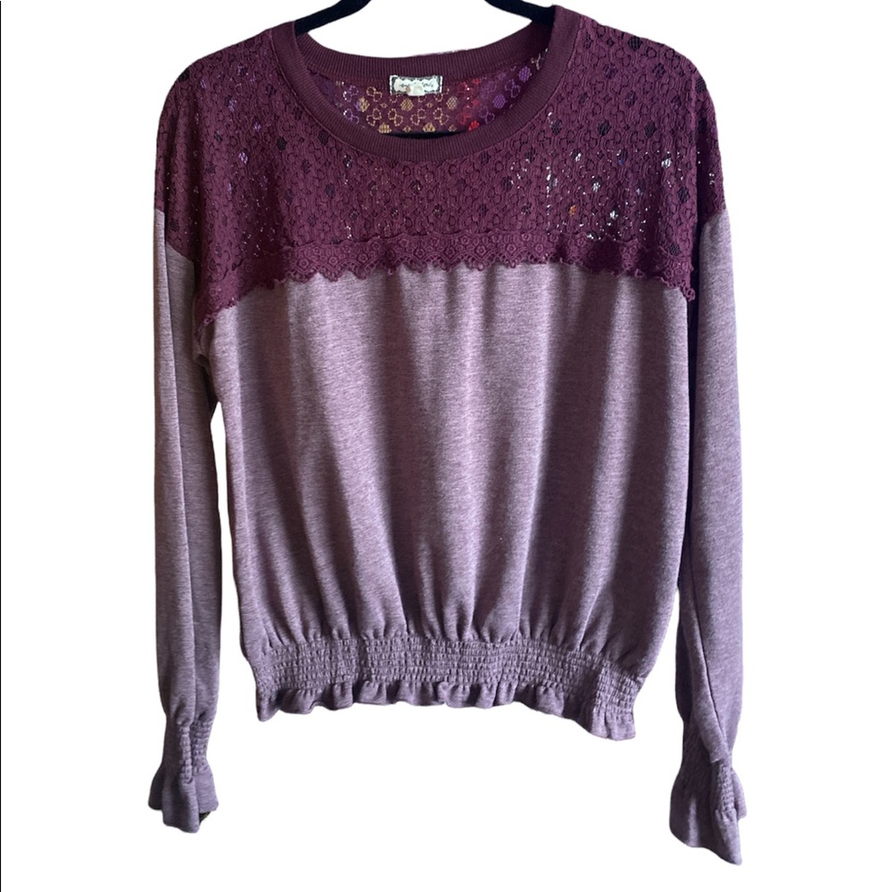 Purple lace top juniors shirt